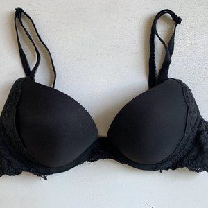 Victoria's Secret Black Dream Angels Lace Push Up Bra